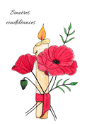 Fleurs rouges et flamme pour un hommage sinc&egrave;re